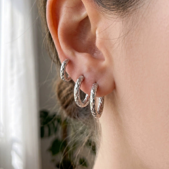 Wholesale Hammered Geometric Stainless Steel Electroplated Ear Clips Earrings For Women