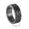 Wholesale Hammering Geometric Pattern Titanium Steel Ring For Men Retro Style With Old Processing