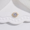 Wholesale Hand Card Connector Material S925 Sterling Silver Inlaid Zirconium Round Snowflake Design