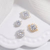 Wholesale Hand Card Connector Material S925 Sterling Silver Inlaid Zirconium Round Snowflake Design