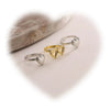 Wholesale Hand Jewelry Copper Doublelayer Heart Opening And Closing Ring Electroplating Minimalist Geometric Design For Women
