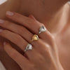 Wholesale Hand Jewelry Copper Doublelayer Heart Opening And Closing Ring Electroplating Minimalist Geometric Design For Women