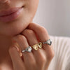 Wholesale Hand Jewelry Copper Doublelayer Heart Opening And Closing Ring Electroplating Minimalist Geometric Design For Women