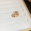 Wholesale Hand Jewelry Copper Geometric Vintage Retro Highend Open Ring Set With Zirconia For Women