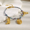 Wholesale Hand Jewelry For Women Stainless Steel 18K Gold Plated Geometric Pattern Light Luxury Bracelet