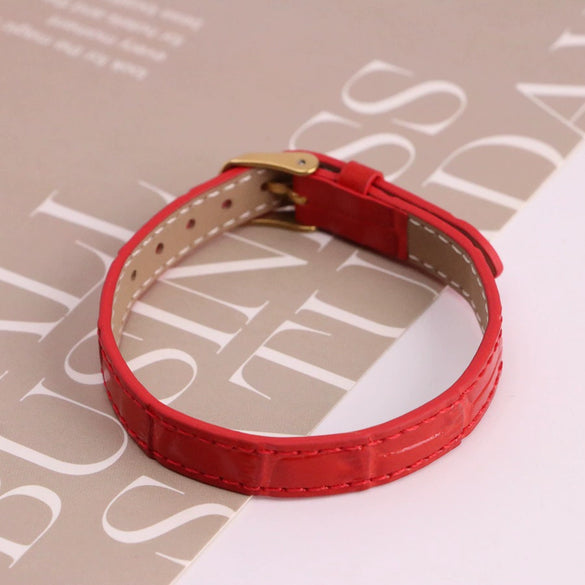 Wholesale Hand Jewelry Geometric Copper And Genuine Leather Electroplating Adjustable Bracelet