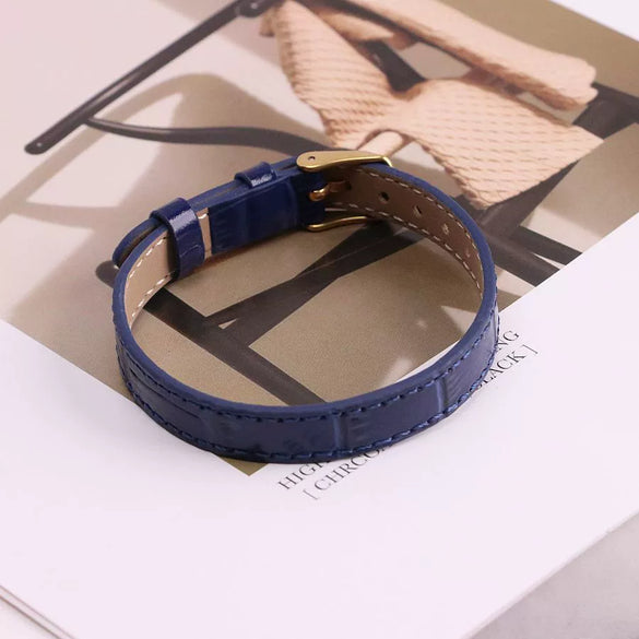 Wholesale Hand Jewelry Geometric Copper And Genuine Leather Electroplating Adjustable Bracelet