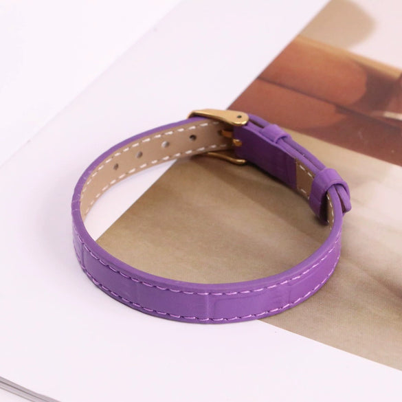 Wholesale Hand Jewelry Geometric Copper And Genuine Leather Electroplating Adjustable Bracelet
