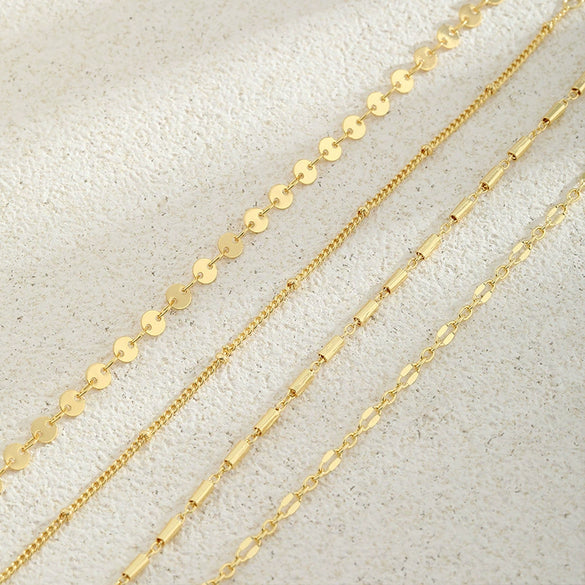 Wholesale Hand Jewelry Set Copper Electroplated Geometric Style Lip Chain Satellite Bracelet For Women