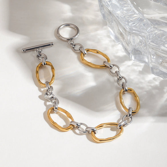 Wholesale Hand Jewelry Stainless Steel Geometric Electroplated Allmatch Simple Niche Highgrade Women's Bracelet