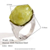 Wholesale Hand Jewelry Stainless Steel Geometric Retro Fashion Ring For Women With Electroplating