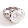 Wholesale Hand Jewelry Stainless Steel Geometric Retro Fashion Ring For Women With Electroplating