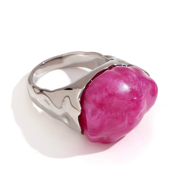 Wholesale Hand Jewelry Stainless Steel Geometric Retro Fashion Ring For Women With Electroplating
