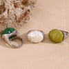 Wholesale Hand Jewelry Stainless Steel Geometric Retro Fashion Ring For Women With Electroplating