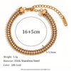 Wholesale Hand Jewelry Stainless Steel Geometric Threelayer Braided Twist Chain Round Bead Zircon Electroplated Bracelet For Women