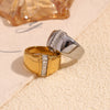 Wholesale Hand Jewelry Stainless Steel 18K Gold Plated Geometric Ring For Women