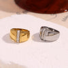 Wholesale Hand Jewelry Stainless Steel 18K Gold Plated Geometric Ring For Women