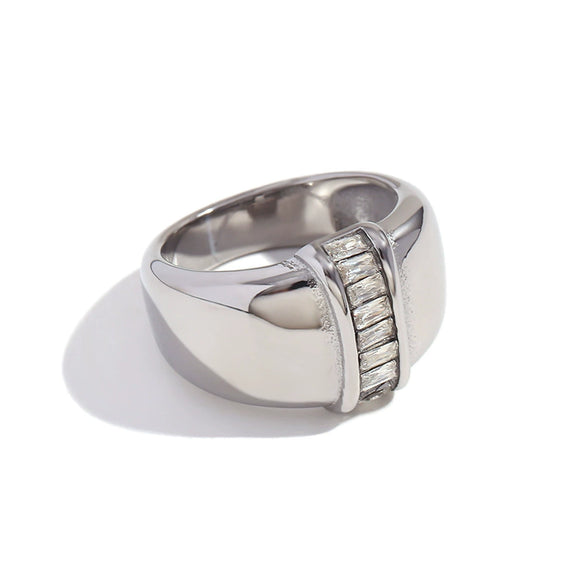 Wholesale Hand Jewelry Stainless Steel 18K Gold Plated Geometric Ring For Women
