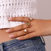 Wholesale Hand Jewelry Stainless Steel 18K Gold Plated Geometric Wave Pattern Ring For Women