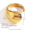 Wholesale Hand Jewelry Stainless Steel 18K Gold Plated Geometric Wave Pattern Ring For Women