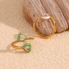 Wholesale Hand Jewelry Stainless Steel 18K Gold Plated Heart Pattern Ring For Women