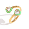 Wholesale Hand Jewelry Stainless Steel 18K Gold Plated Heart Pattern Ring For Women