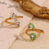 Wholesale Hand Jewelry Stainless Steel 18K Gold Plated Heart Pattern Ring For Women