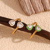 Wholesale Hand Jewelry Stainless Steel 18K Gold Plated Heart Pattern Ring For Women