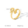 Wholesale Hand Jewelry Stainless Steel Open Ring With Butterfly Snakeshaped Starfish Heart Flower Geometric Animal Zodiac Patterns Electroplated