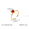 Wholesale Hand Jewelry Stainless Steel Open Ring With Butterfly Snakeshaped Starfish Heart Flower Geometric Animal Zodiac Patterns Electroplated