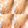 Wholesale Hand Jewelry Titanium Steel Niche Style Devil's Eye Chain Bracelet With Rhombus Shape And Flower Pattern Electroplated