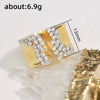 Wholesale Hand Jewelry Unisex Copper Ring With Micropaved Zircon And Geometric Design Goldplated