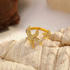 Wholesale Handcrafted Electroplated Geometric Star Stainless Steel Open Ring For Women