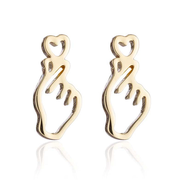 Wholesale Handheld Love Stainless Steel Jewelry Threepiece Set With Heart Pattern And Electroplating Treatment