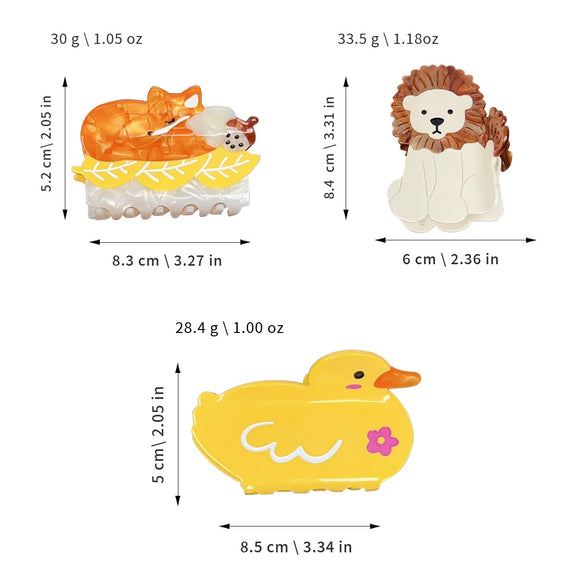 Wholesale Handmade Acetic Acid Animal Cartoon Hair Clips For Women