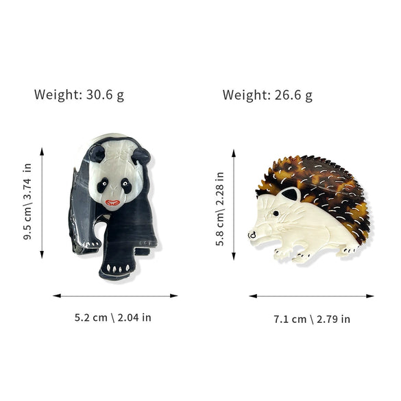 Wholesale Handmade Acetic Acid Animals Personalized Hairpin Giant Panda Hedgehog Grab Clip