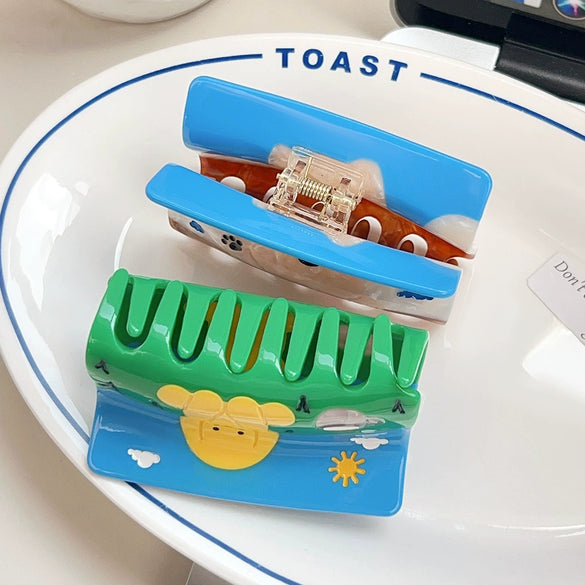 Wholesale Handmade Acetic Acid Cartoon Animal Rectangular Hair Grab Clip For Women