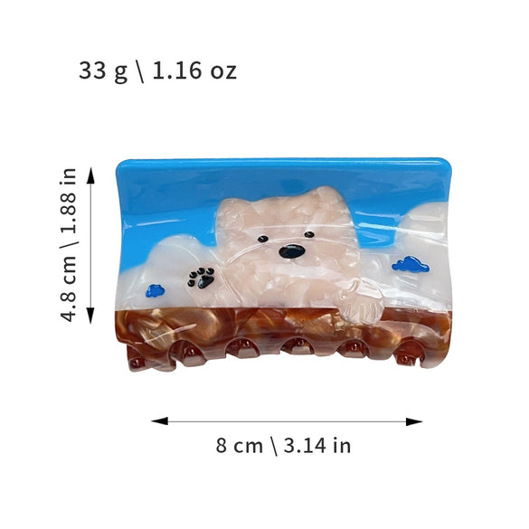 Wholesale Handmade Acetic Acid Cartoon Animal Rectangular Hair Grab Clip For Women