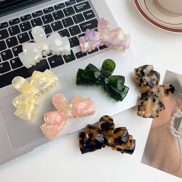 Wholesale Handmade Acetic Acid Elegant Bow Hair Clip For Women
