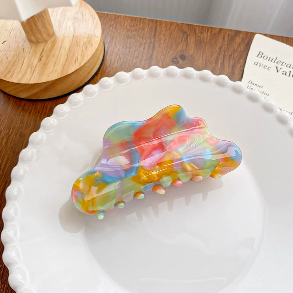 Wholesale Handmade Acetic Acid Hair Grab Clip With Geometric And Flower Style For Women