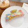 Wholesale Handmade Acetic Acid Hair Grab Clip With Geometric And Flower Style For Women