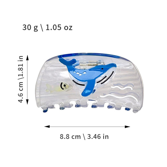 Wholesale Handmade Acetic Acid Hair Shark Clips Ocean Series Cartoon Style With Whale Splicing Starfish Conch For Women
