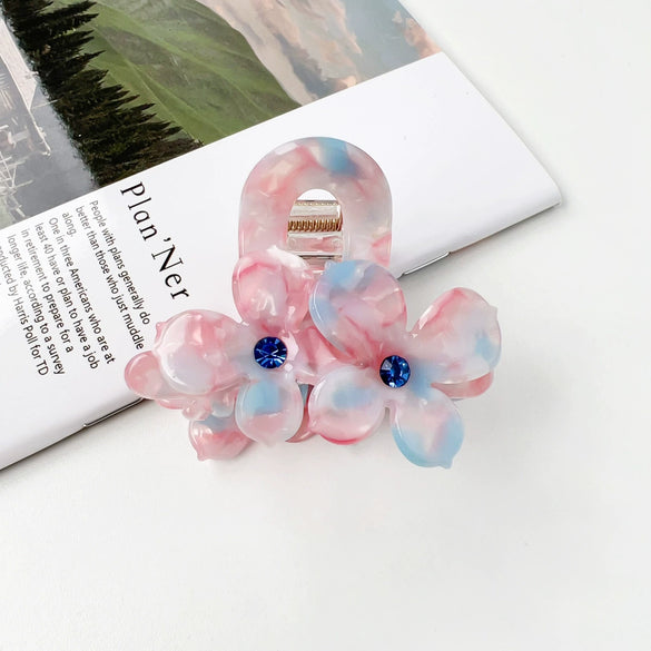 Wholesale Handmade Acetic Acid Heartshaped Flower Hairpin For Girls Small Fresh Style