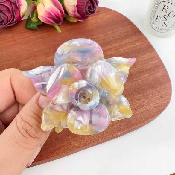Wholesale Handmade Acetic Acid Threedimensional Heartshaped Flower Hair Accessories For Girls