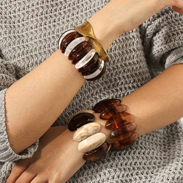 Wholesale Handmade Acrylic Geometric Bracelet Highend Jewelry