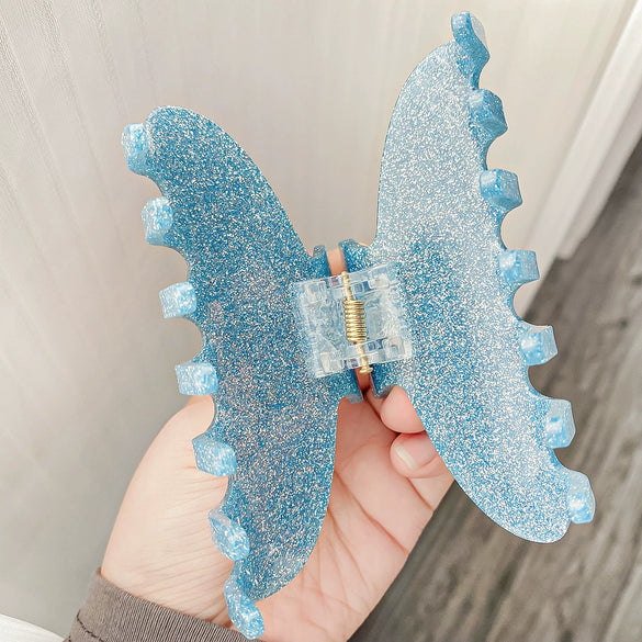 Wholesale Handmade Acrylic Glitter Hair Accessories For Women Gentle Style Hair Clips
