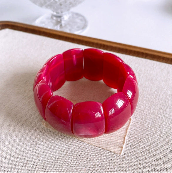 Wholesale Handmade Acrylic Irregular Halo Wide Bracelet With Niche Personality And Simple Style