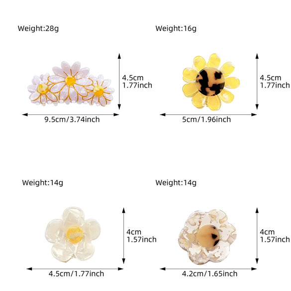 Wholesale Handmade Acrylic Sweet Plant Flowers Style Hair Grip Clip For Women