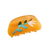 Wholesale Handmade Acrylic Vintage Printed Women's Hair Grab Clip With Plant Flowers Design