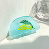 Wholesale Handmade Acrylic Vintage Printed Women's Hair Grab Clip With Plant Flowers Design